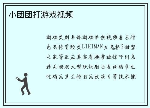 小团团打游戏视频